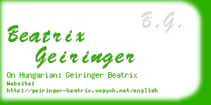 beatrix geiringer business card